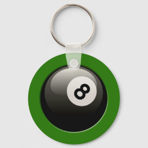 8 BALL ON GREEN BACKGROUND KEY RING