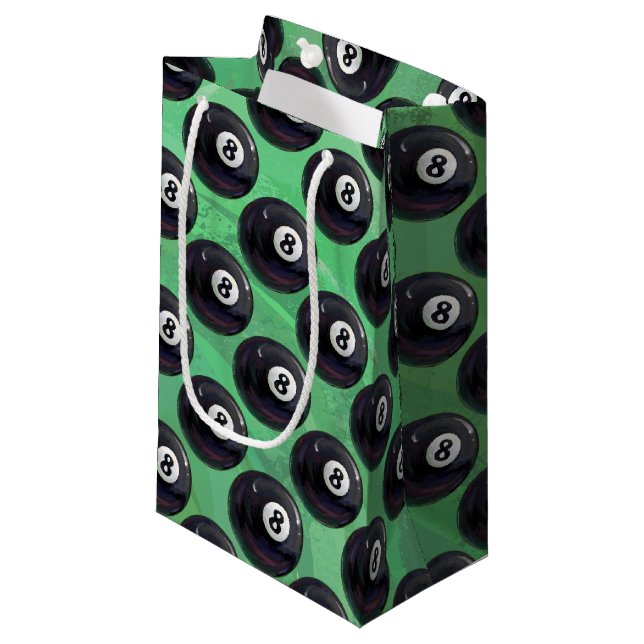 8 Ball Pattern Small Gift Bag (Front Angled)