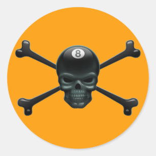 8-ball Pirate Classic Round Sticker