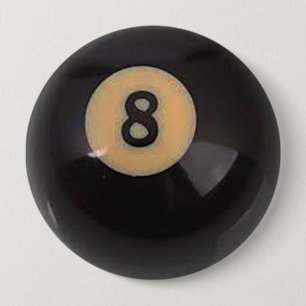 "8 Ball" pool ball design gifts and products 10 Cm Round Badge