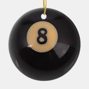 "8 Ball" pool ball design gifts and products Ceramic Tree Decoration