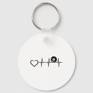 8-ball Pool Billiards - Billiard Heartbeat Heart Key Ring