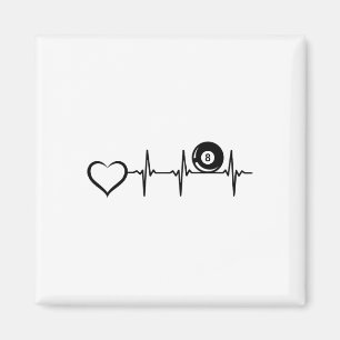 8-ball Pool Billiards - Billiard Heartbeat Heart  Magnet
