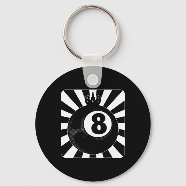 8 Ball Pool Billiards Billiard Player  Key Ring (Front)