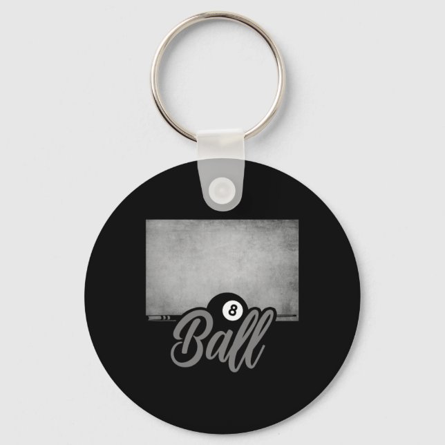 8 Ball Pool Billiards  Key Ring (Front)