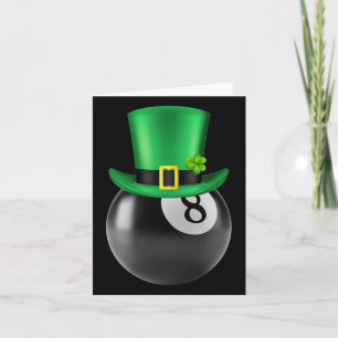 8 Ball Pool Billiards Lover St Paddys Day Leprecha Card