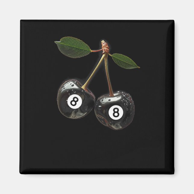 8 Ball Pool Billiards Player Cherries  Magnet (Front)