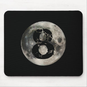 8 Ball Pool Billiards Player Full Moon Mouse Pad