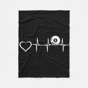 8-ball Pool Billiards - Pool Billiard Heartbeat He Fleece Blanket