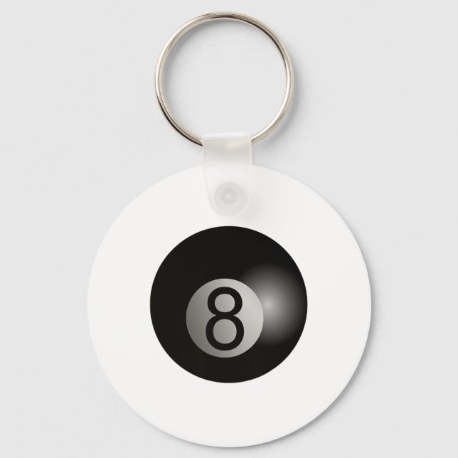 8 Ball Pool Hall Shark Billiards Player Hustler  Key Ring (Front)