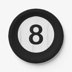 8 Ball Pool Hall Tees, Shark Lover Gift Paper Plate