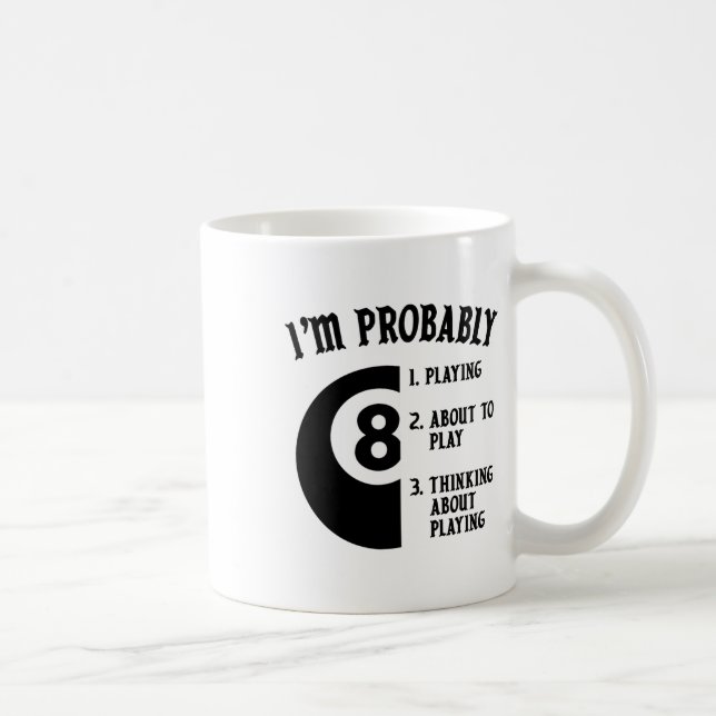 8-ball Pool Player Billiards Novelty Gift  Coffee Mug (Right)