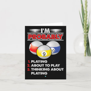 8-ball Pool Player Billiards Novelty Gift Idea Card