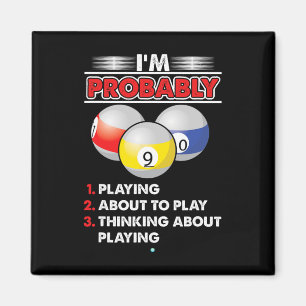 8-ball Pool Player Billiards Novelty Gift Idea Magnet