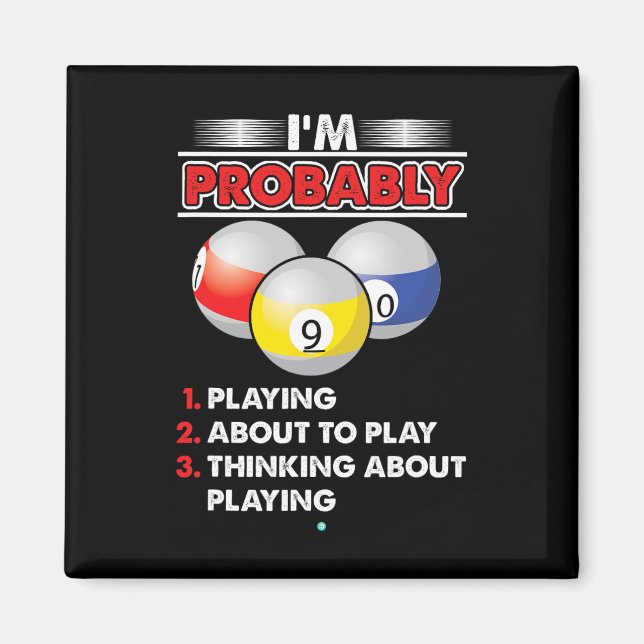 8-ball Pool Player Billiards Novelty Gift Idea  Magnet (Front)