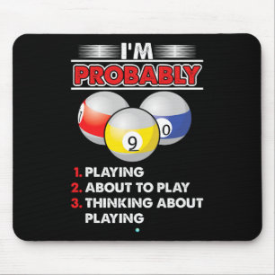 8-ball Pool Player Billiards Novelty Gift Idea  Mouse Pad