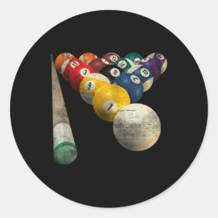 8-ball Pool Team Bar League Billiards Men Women Gr Classic Round Sticker
