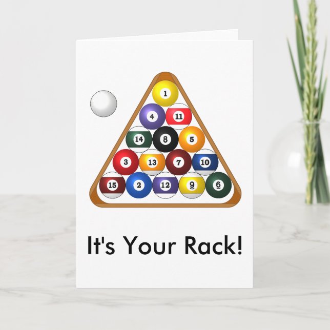 8-ball Rack greeting card (Front)