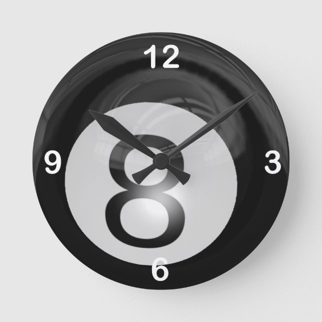 8 Ball Round Clock (Front)
