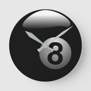 8 ball round clock snooker pool billiards