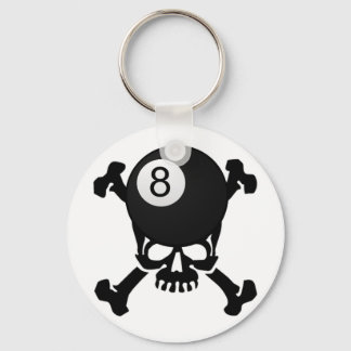 8 ball skull key ring