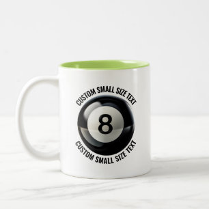 8 Ball & Small Text LIME GREEN 11oz Custom Two-Tone Coffee Mug