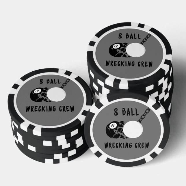 8 Ball Wrecking Crew Poker Chips (Stack)