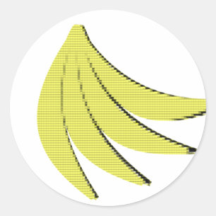 8 Bit Bananas Classic Round Sticker