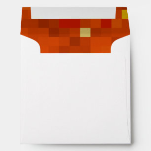 8 Bit Block Orange Kids Birthday Party Envelope