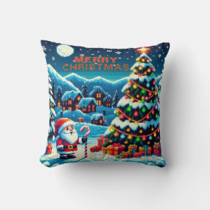 8 bit Christmas tree & Santa Cushion