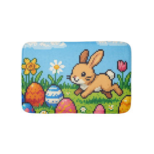 8 bit cute Easter bunny/rabbit Travel Mug Bath Mat