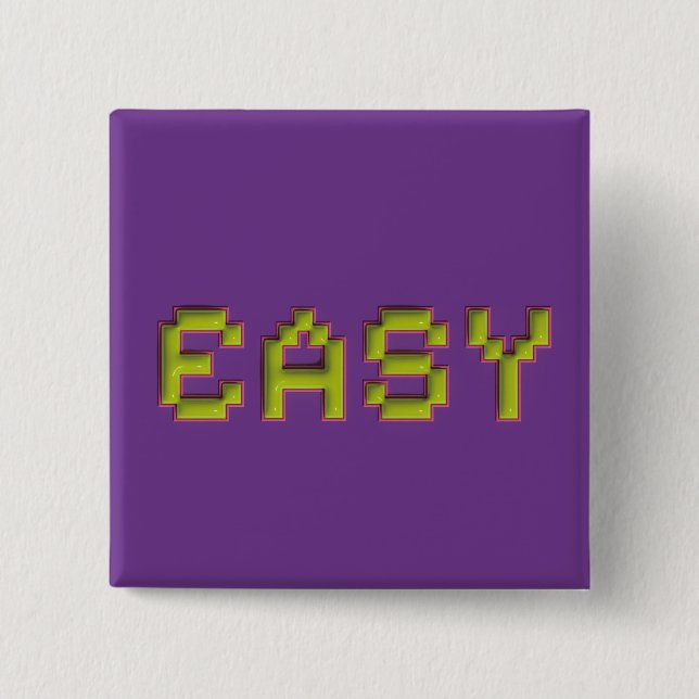8-Bit EASY Square Pin - Retro Purple Gaming Access (Front)
