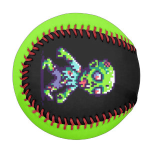 8-bit funny zombie Halloween Baseball