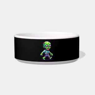 8-bit funny zombie Halloween Bowl