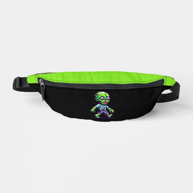 8-bit funny zombie Halloween  Bum Bags (Front)