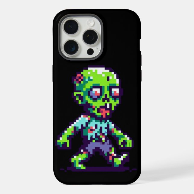 8-bit funny zombie Halloween  iPhone Case (Back)