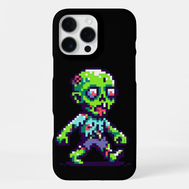 8-bit funny zombie Halloween  iPhone Case (Back)