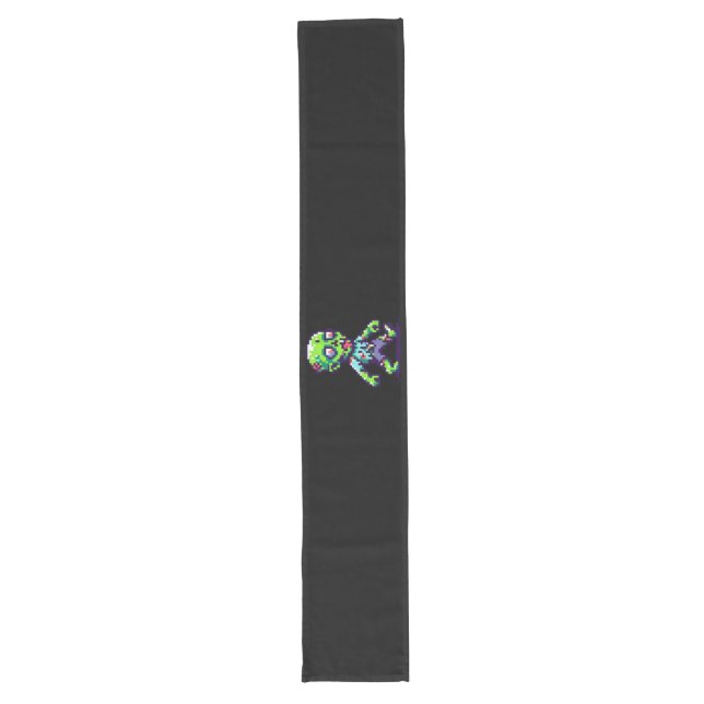 8-bit funny zombie Halloween  Long Table Runner (Front)