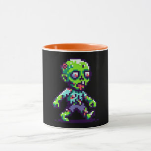 8-bit funny zombie Halloween  Mug