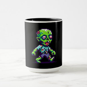 8-bit funny zombie Halloween Mug