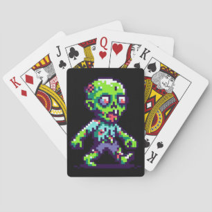 8-bit funny zombie Halloween Playing Cards