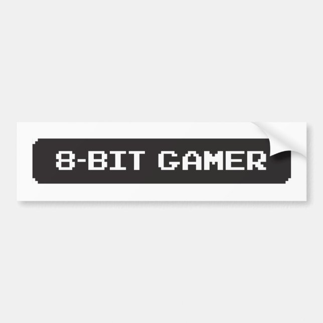 8-bit Gamer Bumber Sticker (Front)