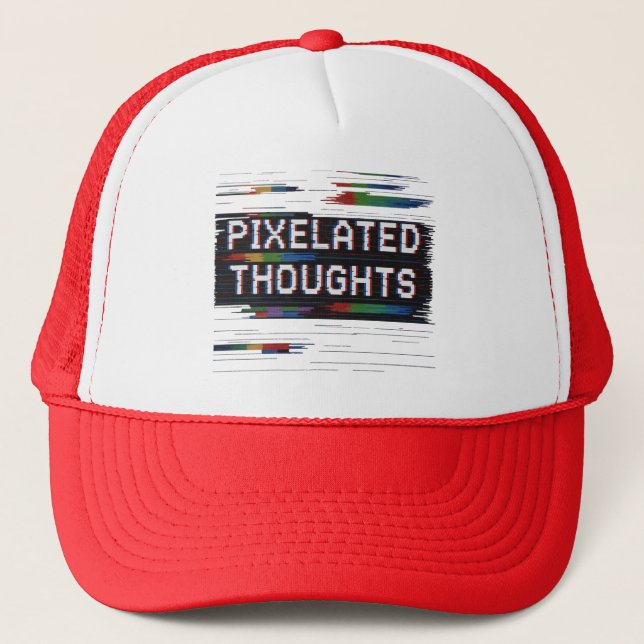 8 bit Glitch - Stylish Outdoor Trucker Hat (Front)