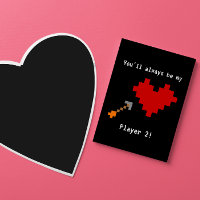 8 Bit Heart and Arrow Player Two Love
