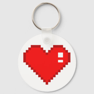 8 Bit Heart Key Ring