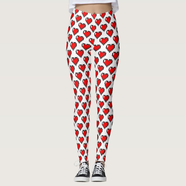 8-Bit Heart Leggings (Front)