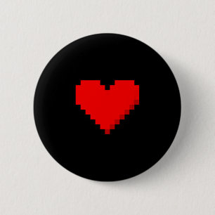 8 Bit Heart Retro Valentines Day Xel Artwork 6 Cm Round Badge