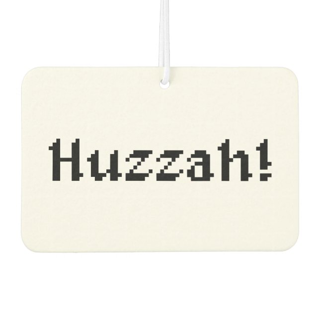 8 Bit Huzzah! Car Air Freshener (Front)