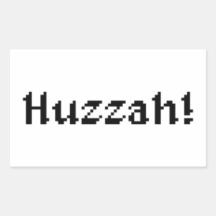 8 Bit Huzzah! Rectangular Sticker