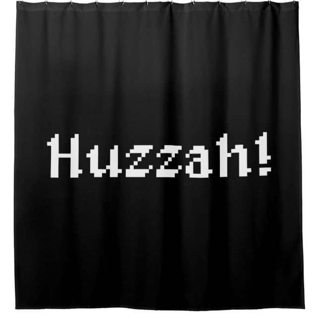 8 Bit Huzzah! Shower Curtain (Front)